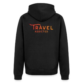Recherche de voyage - Veste à capuche bio Premium Unisexe - noir - Dos - Nico (187cm)