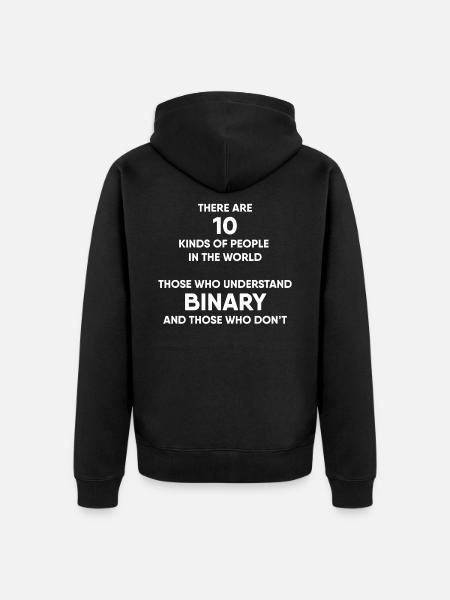 Programmer - Binary system - Unisex Premium Organic Zip Hoodie - black