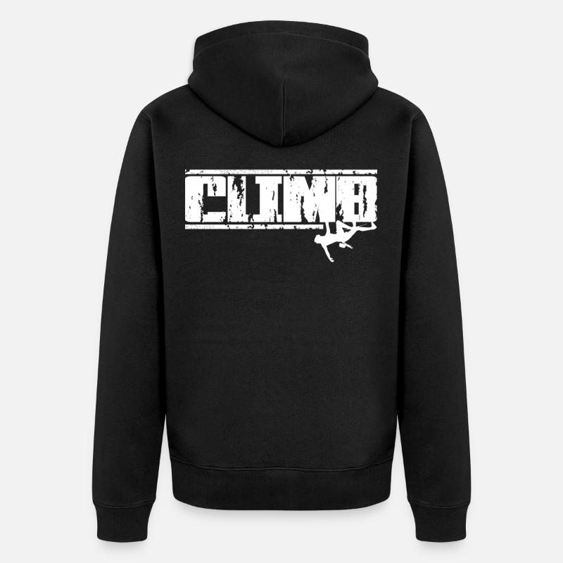 Klettern - Unisex Premium Bio Zip Hoodie - Schwarz