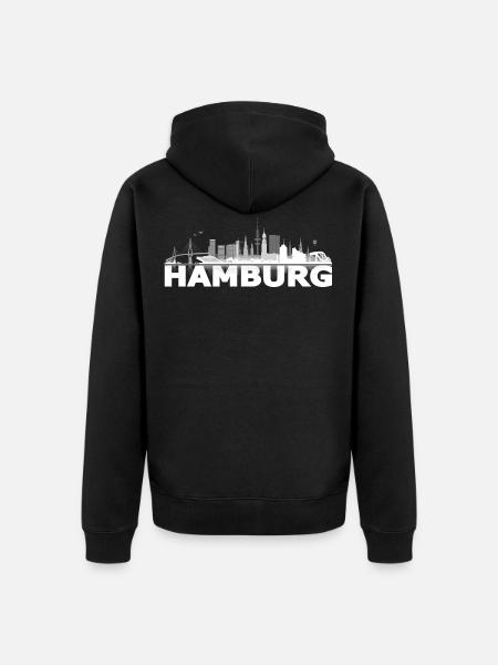 waterkant05_02hell - Unisex Premium Bio Zip Hoodie - Schwarz