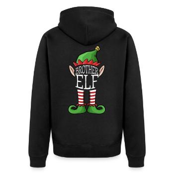 Eleven Brother Xmas Christmas Costume Family Design - Unisex Premium Organic Zip Hoodie - black - Back - Nico (187cm)