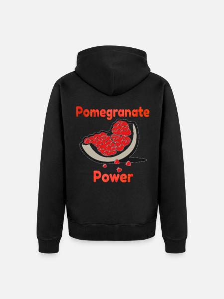 Pomegranate - Pomegranate Power - Unisex Premium Organic Zip Hoodie - black