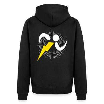 Jogging Running Flash Flash Sports Gift - Unisex Premium Organic Zip Hoodie - black - Back - Nico (187cm)