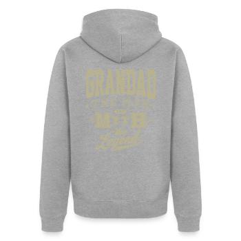 Grandad The Legend - Unisex Premium Organic Zip Hoodie - heather grey - Back - Nico (187cm)