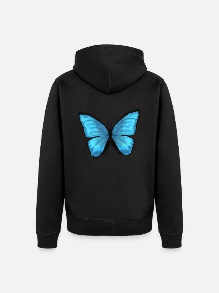 Schmetterling Butterfly Tier Blau - Ekologisk premiumluvjack unisex - svart