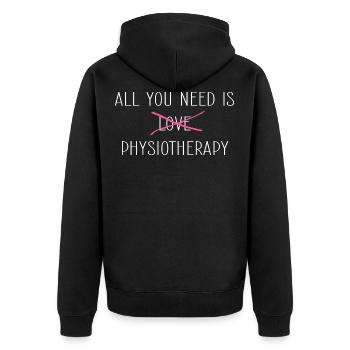 Physiotherapy Physio Physiotherapist - Unisex Premium Organic Zip Hoodie - black - Back - Nico (187cm)