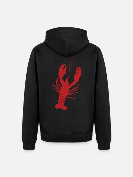 Vintage Lobster Distressed Shirt Red - Lobster Tee - Unisex Premium Organic Zip Hoodie - black