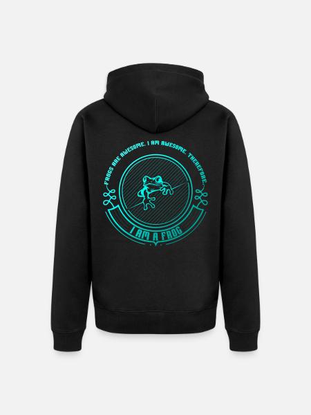 frog - Unisex Premium Organic Zip Hoodie - black