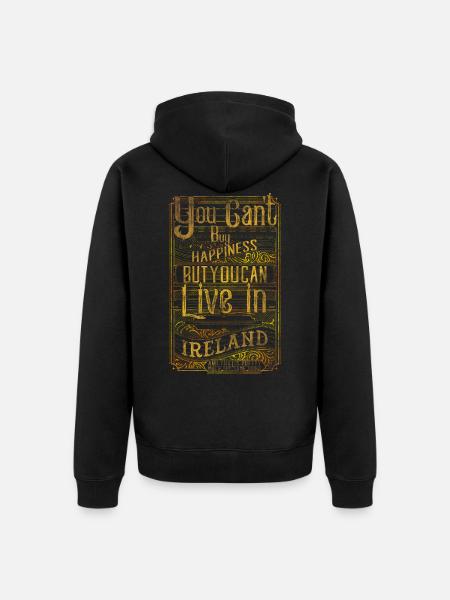 Irland - Unisex Premium Bio Zip Hoodie - Schwarz