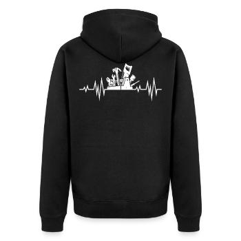 Repair artisan craft tool gift - Unisex Premium Organic Zip Hoodie - black - Back - Nico (187cm)