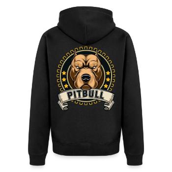 Pitbull Dog Animal Dog Gift Pet - Unisex Premium Organic Zip Hoodie - black - Back - Nico (187cm)