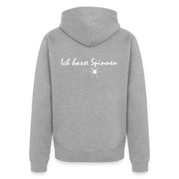 Ich Hasse Spinnen Witwe Tarantel Insekt Geschenk - Unisex Premium Bio Zip Hoodie - Grau meliert - Hinten - Nico (187cm)