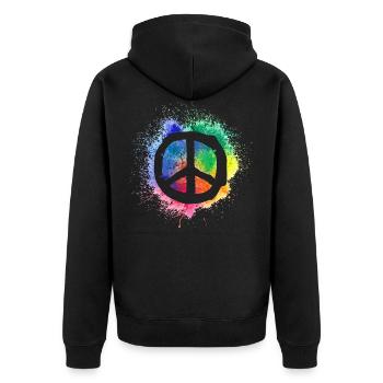 Peace Sign World Peace Peace Symbol Peace - Unisex Premium Organic Zip Hoodie - black - Back - Nico (187cm)