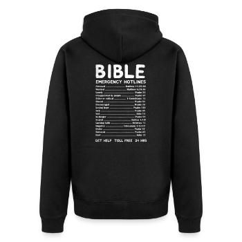 Crise biblique Nombre de défaites chrétiennes Cadeau - Veste à capuche bio Premium Unisexe - noir - Dos - Nico (187cm)