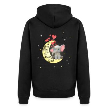 Elefant shirt kinder geschenk dumbo süß elefanten - Unisex Premium Bio Zip Hoodie - Schwarz - Hinten - Nico (187cm)