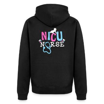 Nicu Infirmière Infirmière Neontal Cadeau - Veste à capuche bio Premium Unisexe - noir - Dos - Nico (187cm)