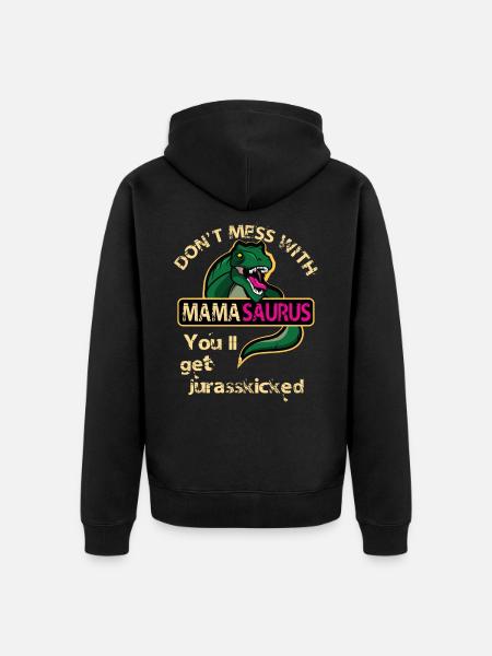 Dinosaur T-Shirt - Unisex Premium Organic Zip Hoodie - black