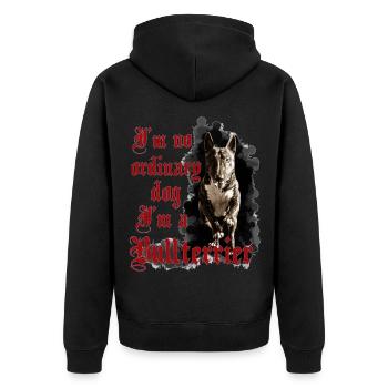 Running Bull Terrier - Unisex Premium Organic Zip Hoodie - black - Back - Nico (187cm)