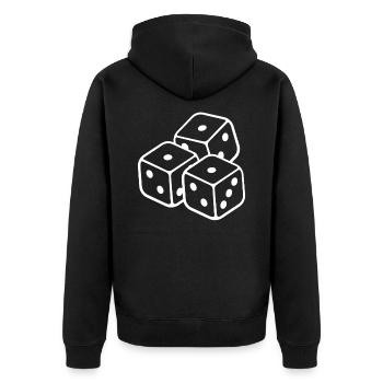 Dés cadeau casino jeu de plateau Pasch - Veste à capuche bio Premium Unisexe - noir - Dos - Nico (187cm)
