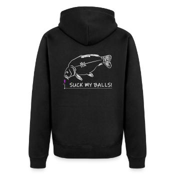 Humour carpe pêche pêche Boilies cadeau - Veste à capuche bio Premium Unisexe - noir - Dos - Nico (187cm)