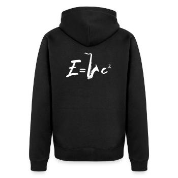 Saxophon lustige Energie Gleichung Geschenk - Unisex Premium Bio Zip Hoodie - Schwarz - Hinten - Nico (187cm)