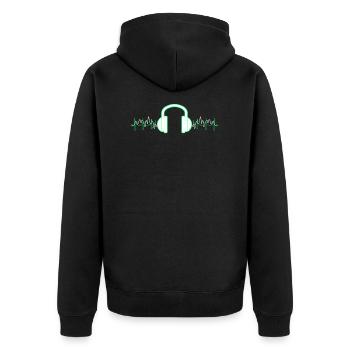 Edm Rave Heartbeat ECG - Casque cadeau - Veste à capuche bio Premium Unisexe - noir - Dos - Nico (187cm)