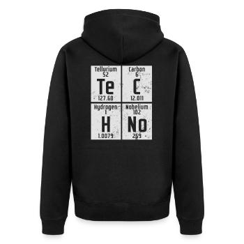 Edm Rave Tableau périodique chimie cadeau techno - Veste à capuche bio Premium Unisexe - noir - Dos - Nico (187cm)