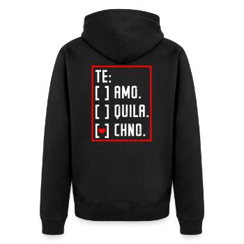 Edm Rave Te Amo Techno Gift - Unisex Premium Organic Zip Hoodie - black - Back - Nico (187cm)