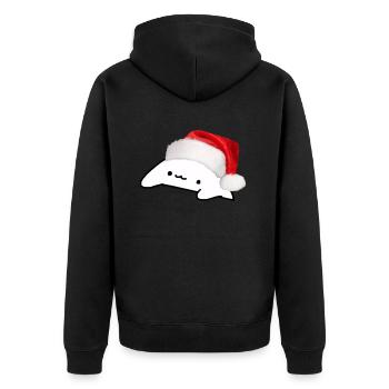 Bongo Cat Christmas Meme - Unisex Premium Bio Zip Hoodie - Schwarz - Hinten - Nico (187cm)
