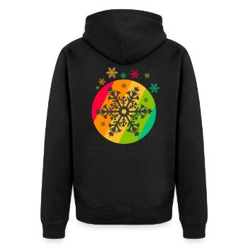 Winter - Unisex Premium Bio Zip Hoodie - Schwarz - Hinten - Nico (187cm)
