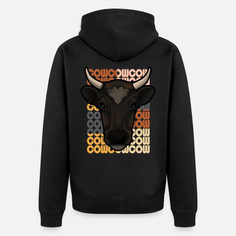 vache - Veste à capuche bio Premium Unisexe - noir