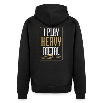 Posaune Ich spiele Heavy Metal Geschenk - Unisex Premium Bio Zip Hoodie - Schwarz - Hinten - Nico (187cm)