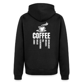 Pastor Wife Coffee And Jesus Gift - Unisex Premium Organic Zip Hoodie - black - Back - Nico (187cm)