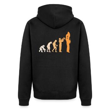 Witziges Tuba Spieler Band Marschieren Geschenk - Unisex Premium Bio Zip Hoodie - Schwarz - Hinten - Nico (187cm)