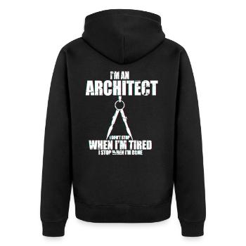 Plan d'architecte - Veste à capuche bio Premium Unisexe - noir - Dos - Nico (187cm)