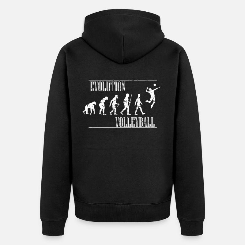 Volleyball Evolution - Unisex Premium Organic Zip Hoodie - black