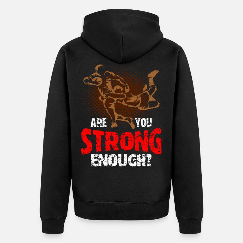 Rugby - Unisex Premium Bio Zip Hoodie - Schwarz