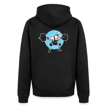 Fitness Gym Muscles Formation Requin Haltérophilie - Veste à capuche bio Premium Unisexe - noir - Dos - Nico (187cm)
