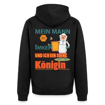Imker Shirt • Imker Königin • Imker Geschenk - Unisex Premium Bio Zip Hoodie - Schwarz - Hinten - Nico (187cm)