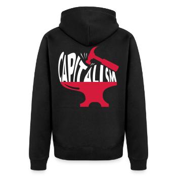 Socialisme/Révolutionnaire/Sovjet/Hammer/Smash - Veste à capuche bio Premium Unisexe - noir - Dos - Nico (187cm)