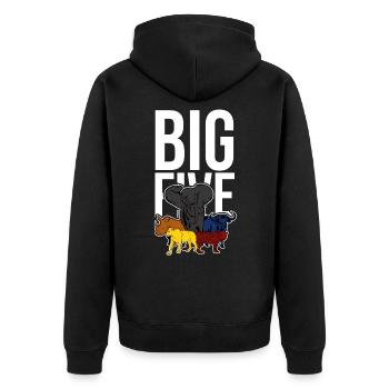 big five, safari, vacances, animaux, afrique - Veste à capuche bio Premium Unisexe - noir - Dos - Nico (187cm)