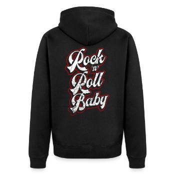 Rock n roll baby dancing - Unisex Premium Organic Zip Hoodie - black - Back - Nico (187cm)