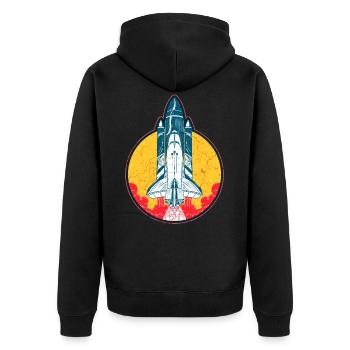 Space Shuttle Spacecraft Space Galaxy Space - Unisex Premium Organic Zip Hoodie - black - Back - Nico (187cm)