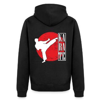 Karate Martial Arts Sports Athlete Gift - Unisex Premium Organic Zip Hoodie - black - Back - Nico (187cm)