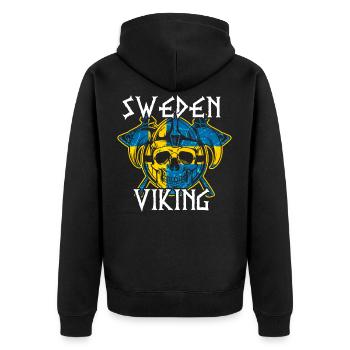 Suède Sverige Viking flag Scandinavie - Veste à capuche bio Premium Unisexe - noir - Dos - Nico (187cm)