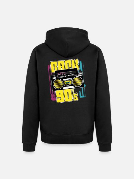 Retro 90s - Unisex Premium Organic Zip Hoodie - black