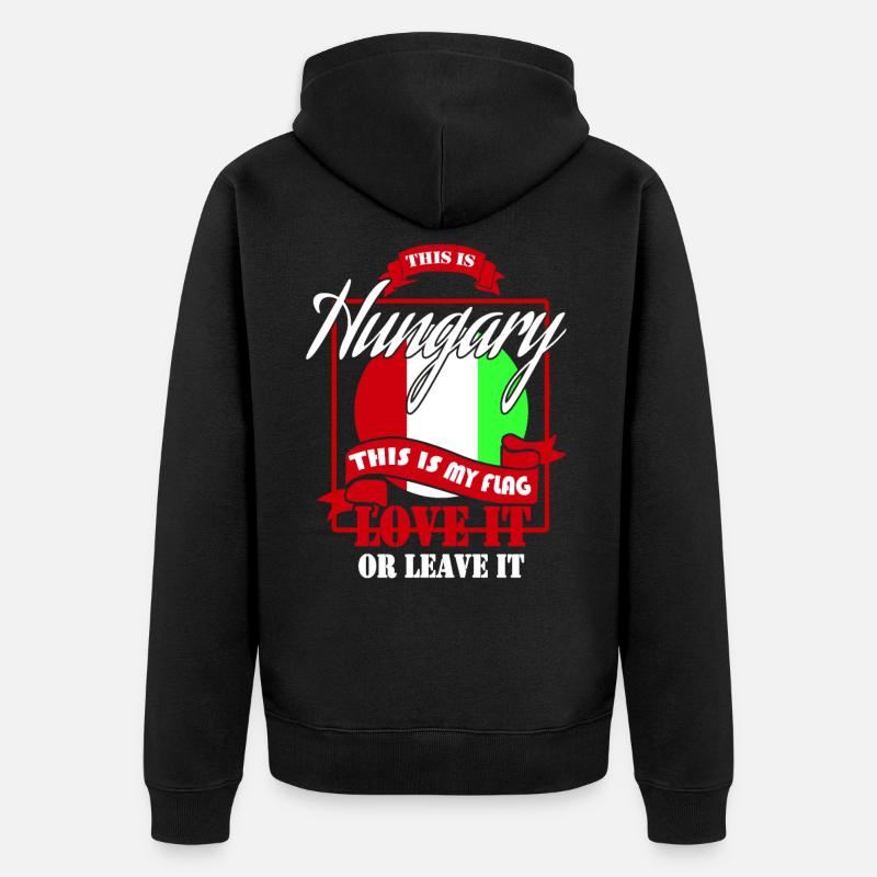 Drapeau hongrois - Veste à capuche bio Premium Unisexe - noir
