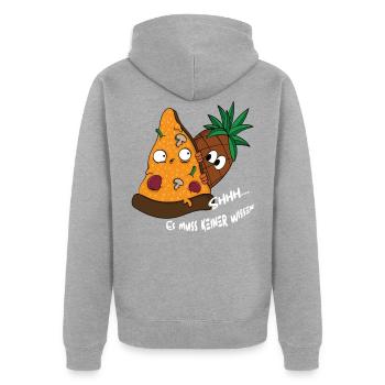 Cadeau drôle de chemise d'ananas d'Hawaï de pizza - Veste à capuche bio Premium Unisexe - gris chiné - Dos - Nico (187cm)