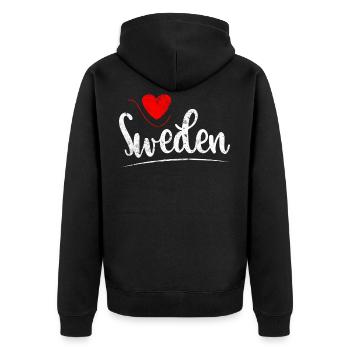 Sweden heart Sweden - Unisex Premium Organic Zip Hoodie - black - Back - Nico (187cm)