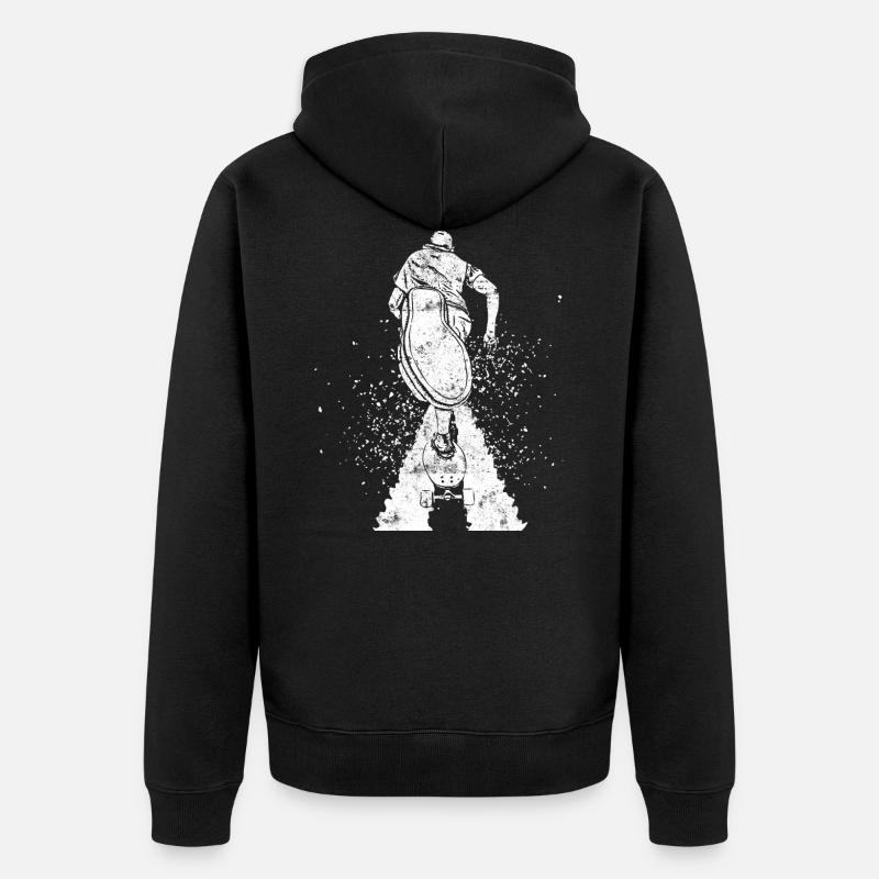 Patineur silhouette skateboard - Veste à capuche bio Premium Unisexe - noir